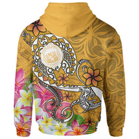 Hawaii Polynesian Hoodie Hawaii Seal With Turtle Plumeria (Gold) - Polynesian Pride