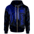 Samoa Zip up Hoodie Polynesian Wings (Blue) Unisex Blue - Polynesian Pride