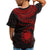 Nauru Polynesian Custom T Shirt Nauru Waves (Red) - Polynesian Pride