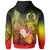 Vanuatu Custom Zip up Hoodie Humpback Whale with Tropical Flowers (Yellow) - Polynesian Pride