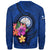 Marshall Islands Polynesian Custom Personalised Sweater - Floral With Seal Blue - Polynesian Pride