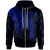 Kosrae Zip up Hoodie Polynesian Wings (Blue) Unisex Blue - Polynesian Pride