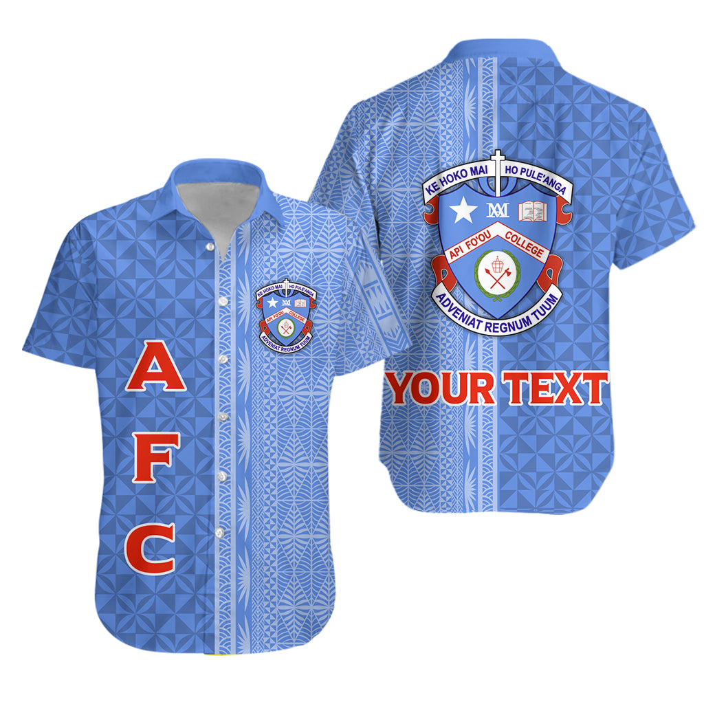 (Custom Personalised) Tonga Apifo'ou College Hawaiian Shirt - Tongan Tribal - LT12 Unisex Blue - Polynesian Pride