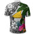 Tokelau Polo Shirt White Turtle Plumeria Banana Leaf - Polynesian Pride