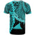 Tokelau Polynesian Custom T Shirt Tribal Wave Tattoo Neon Blue - Polynesian Pride