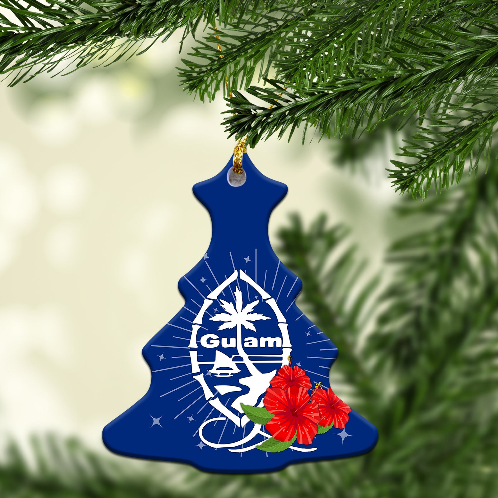 Guam Hibiscus Christmas Ornament - LT12 Christmas Tree - Polynesian Pride