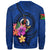 Vanuatu Polynesian Custom Personalised Sweater - Floral With Seal Blue - Polynesian Pride