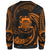 Tuvalu Polynesian Custom Personalised Sweater - Orange Tribal Wave - Polynesian Pride