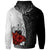 Samoa Polynesian Zip up Hoodie Coat of Arm With Hibiscus White - Polynesian Pride