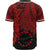 Cook Islands Polynesian Custom Personalised Baseball Shirt - Tribal Wave Tattoo Red - Polynesian Pride