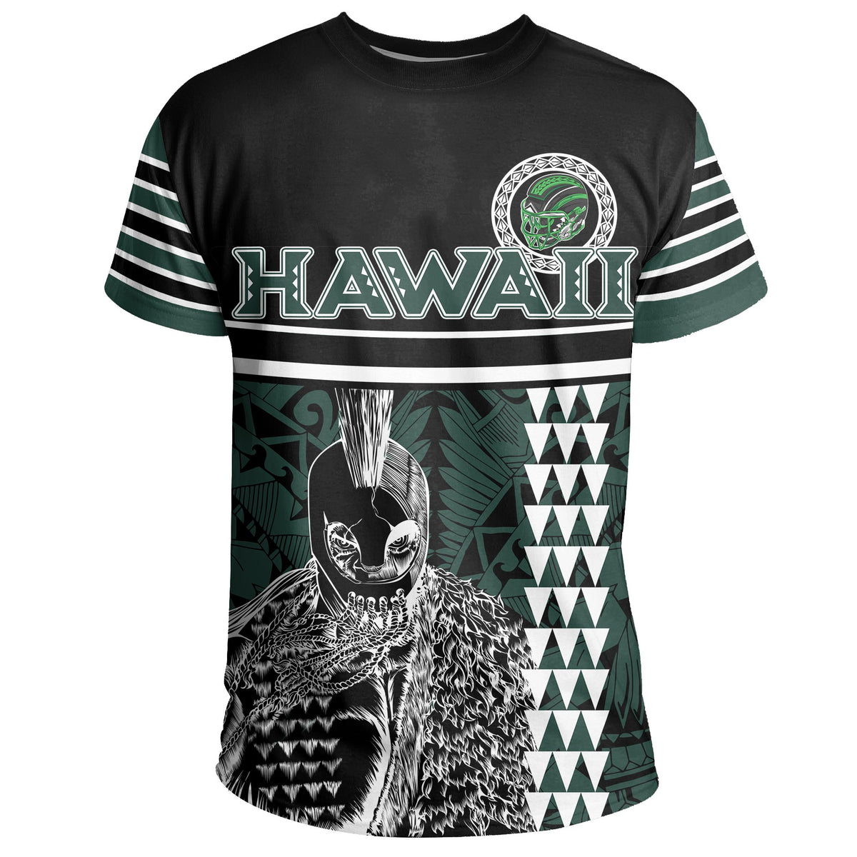 Hawaii Kakau Warrior Polynesian – Custom Football T-Shirt – Rainbow Style - Polynesian Pride