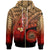 American Samoa Polynesian Zip Hoodie Plumeria Tattoo Tribal Unisex Red - Polynesian Pride