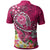 Tahiti Polo Shirt Turtle Plumeria (Pink) - Polynesian Pride