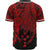 Kosrae Polynesian Baseball Shirt - Tribal Wave Tattoo Red - Polynesian Pride