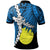 Palau Polynesian Custom Polo Shirt Tribal Wave Tattoo Blue Flag Style - Polynesian Pride