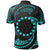 Cook Islands Polynesian Custom Polo Shirt Neon Blue Tribal Wave - Polynesian Pride