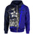 Fiji Polynesian Zip up Hoodie Blue Turtle with Hook Unisex Blue - Polynesian Pride