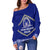 Tonga Tupou College Toloa Women's Off Shoulder Sweater - Ngatu Pattern - LT12 - Polynesian Pride