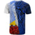 Tokelau Polynesian T Shirt Coat of Arm With Hibiscus Blue - Polynesian Pride