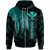 Polynesian Hawaii Kanaka Maoli Zip up Hoodie Polynesian Wings (Turquoise) Unisex Turquoise - Polynesian Pride