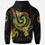 Guam Custom Zip up Hoodie Reggae Plumeria Flowers with Spiral Patterns - Polynesian Pride