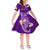 (Maramaiti Maretapu) Cook Islands Tatau Short Sleeves Dress KID Symbolize Passion Stars Polynesian Turtle Purple LT13 KID Purple - Polynesian Pride