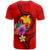 Papua New Guinea Polynesian Custom T shirt Floral With Seal Red - Polynesian Pride