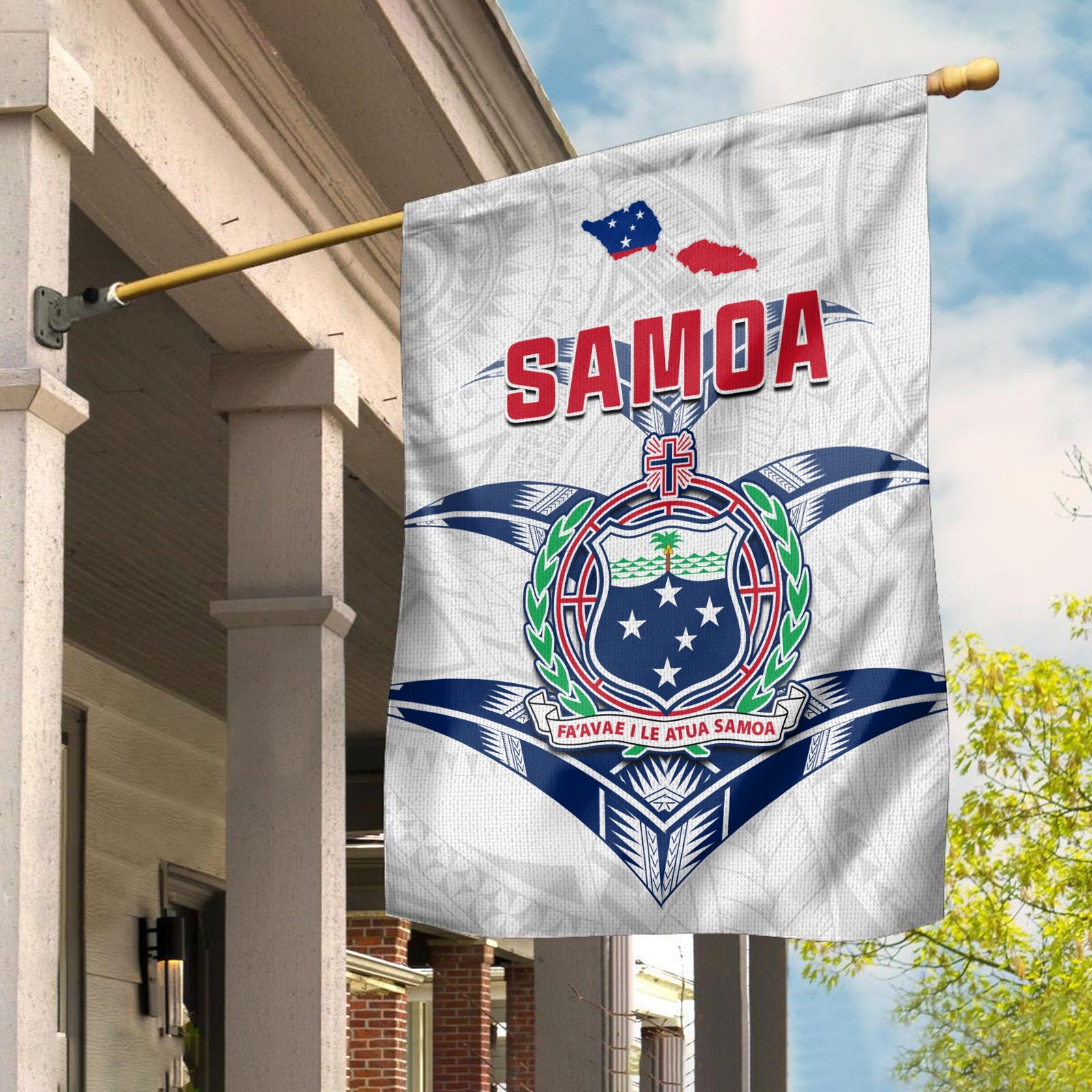 Toa Samoa Rugby Flag Siamupini Proud White Ver.02 LT13 House Flag - Polynesian Pride