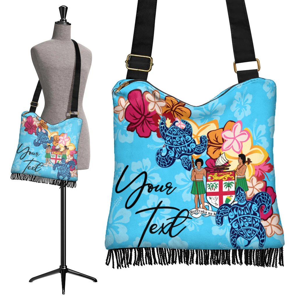 Fiji Custom Personalised Boho Handbag - Tropical Style One Style One Size Blue - Polynesian Pride