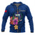 Samoa Polynesian Zip up Hoodie Floral With Seal Blue Unisex Blue - Polynesian Pride