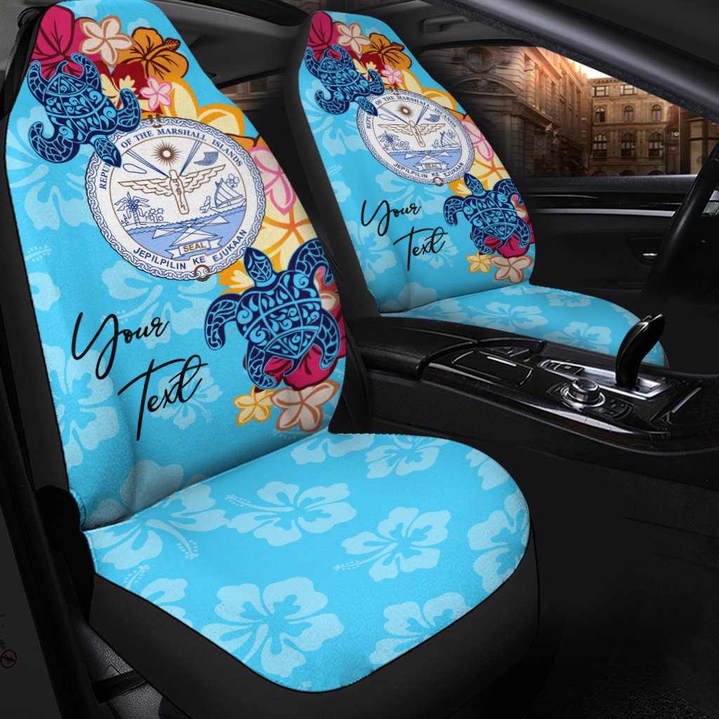 Marshall Islands Custom Personalised Car Seat Covers - Tropical Style Universal Fit Blue - Polynesian Pride