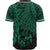 Tonga Polynesian Baseball Shirt - Tribal Wave Tattoo Green - Polynesian Pride