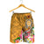 Tahiti Men's Shorts - Turtle Plumeria (Gold) - Polynesian Pride