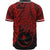 Chuuk Polynesian Custom Personalised Baseball Shirt - Tribal Wave Tattoo Red - Polynesian Pride