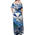 Wallis et Futuna Off Shoulder Long Dress Hibiscus and Turtles Blue LT13 - Polynesian Pride