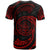 Palau Polynesian Custom T Shirt Red Tribal Wave - Polynesian Pride