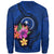 Chuuk Polynesian Custom Personalised Sweater - Floral With Seal Blue - Polynesian Pride