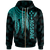 Kosrae Zip up Hoodie Polynesian Wings (Turquoise) Unisex Turquoise - Polynesian Pride