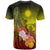 Marshall Islands Custom T Shirt Humpback Whale with Tropical Flowers (Yellow) - Polynesian Pride