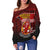 American Samoa Women's Off Shoulder Sweater - Manulele Tausala Nuuuli (Ver 2) - Polynesian Pride