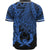 Pohnpei Polynesian Baseball Shirt - Tribal Wave Tattoo Blue - Polynesian Pride