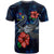 Cook Islands Polynesian T Shirt Blue Turtle Hibiscus - Polynesian Pride