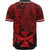 Wallis and Futuna Polynesian Custom Personalised Baseball Shirt - Tribal Wave Tattoo Red - Polynesian Pride