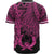 Pohnpei Polynesian Custom Personalised Baseball Shirt - Tribal Wave Tattoo Pink - Polynesian Pride