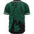 New Caledonia Polynesian Custom Personalised Baseball Shirt - Tribal Wave Tattoo Green - Polynesian Pride