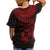 Tonga Polynesian T Shirt Tonga Waves (Red) - Polynesian Pride