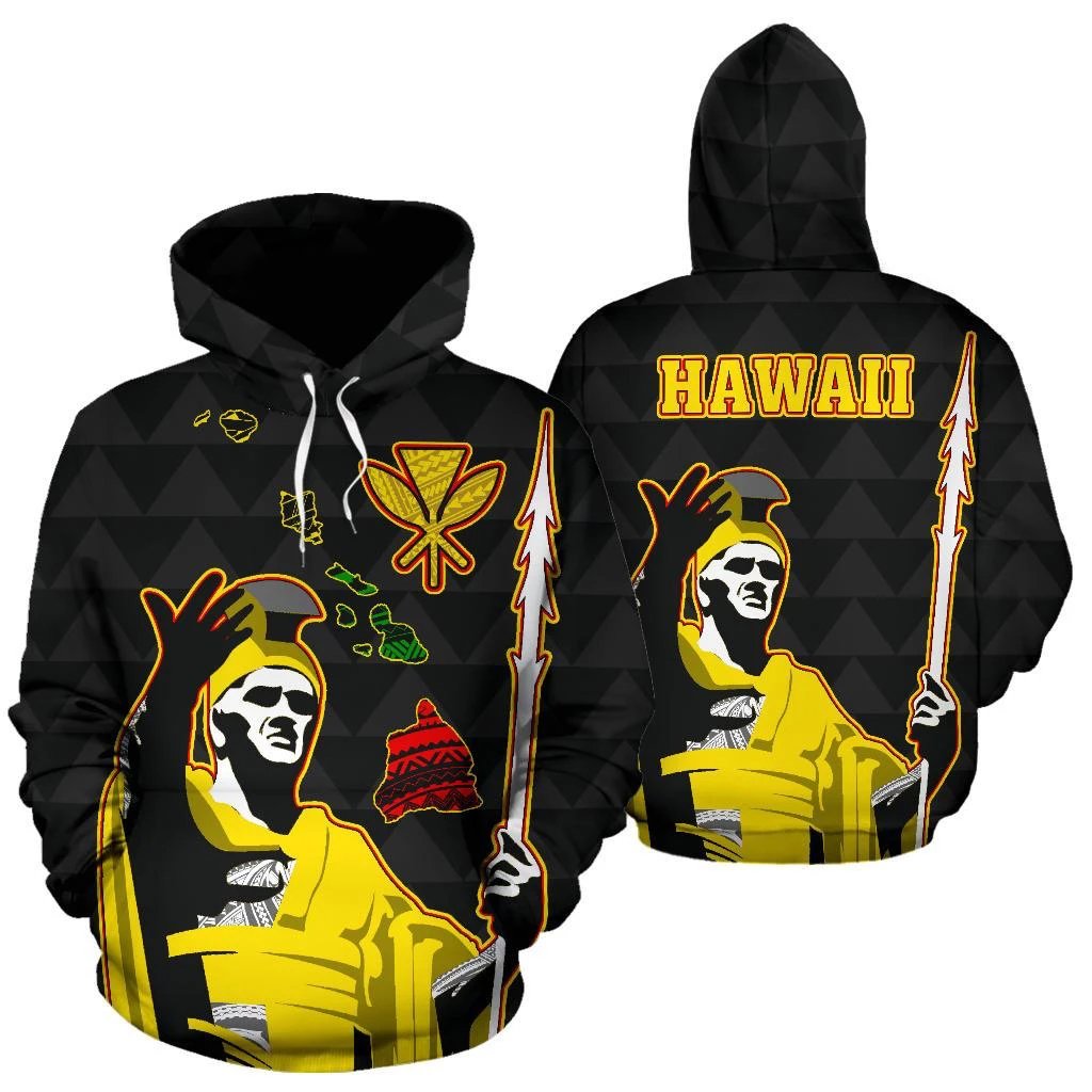 Hawaiian King Guardian Hoodie Unisex White - Polynesian Pride