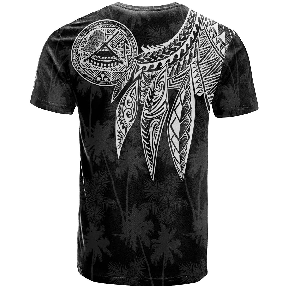 American Samoa T Shirt Polynesian Wings (White) - Polynesian Pride