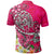 Polynesian Polo Shirt Turtle Plumeria Pink Color - Polynesian Pride