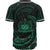 Samoa Polynesian Custom Personalised Baseball Shirt - Green Tribal Wave - Polynesian Pride